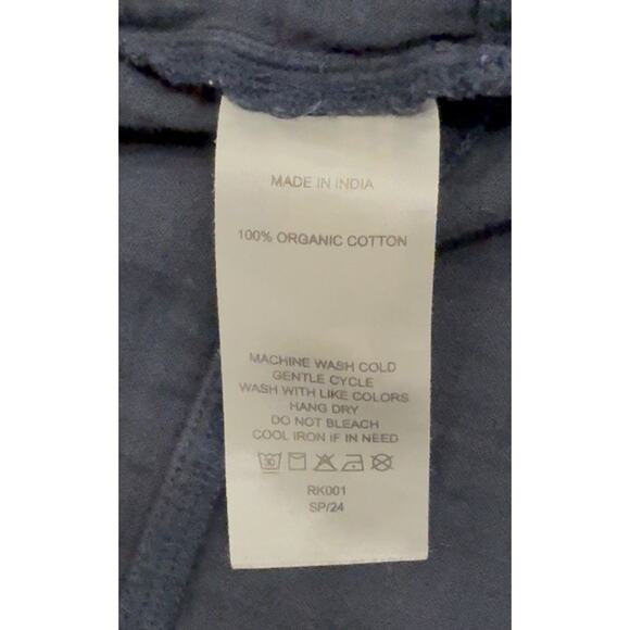 Quince Organic Cotton Gauze Swing Dress Indigo Blue Size Medium Minimalist - Picture 6 of 6